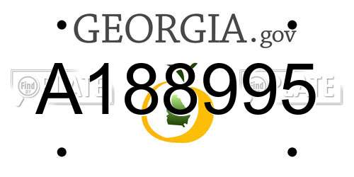 A188995 Georgia License Plate
