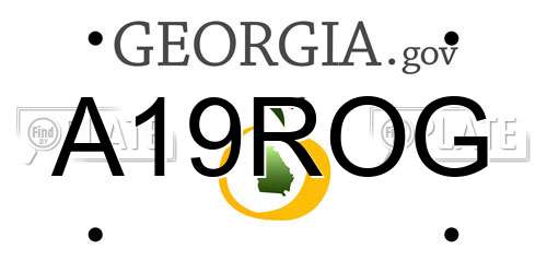 A19ROG Georgia License Plate