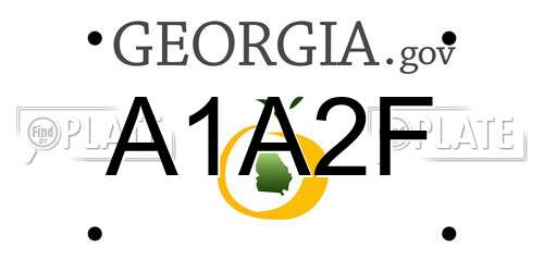 A1A2F Georgia License Plate