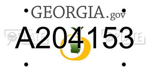 A204153 Georgia License Plate