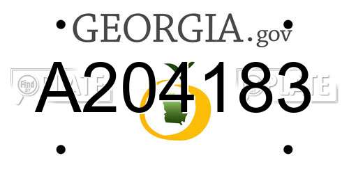 A204183 Georgia License Plate
