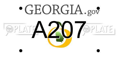 A207 Georgia License Plate