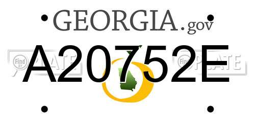 A20752E Georgia License Plate