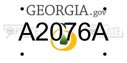A2076A Georgia License Plate