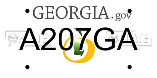 A207GA Georgia License Plate