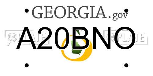 A20BNO Georgia License Plate