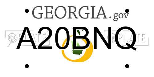 A20BNQ Georgia License Plate