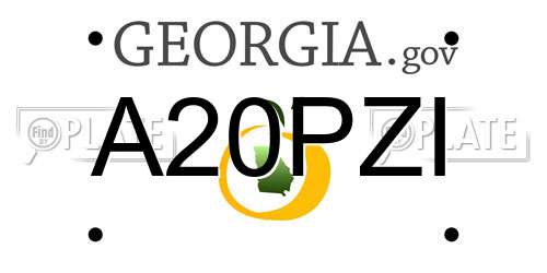 A20PZI Georgia License Plate