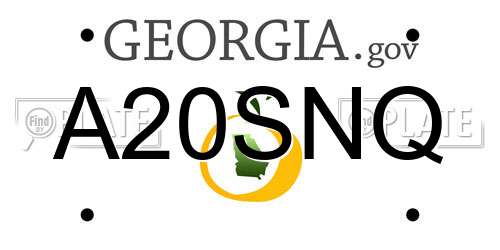 A20SNQ Georgia License Plate