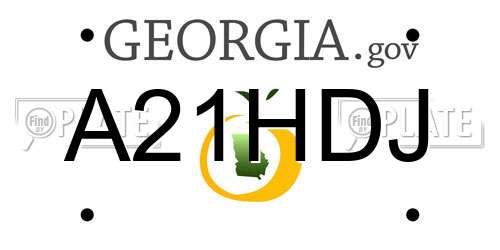 A21HDJ Georgia License Plate