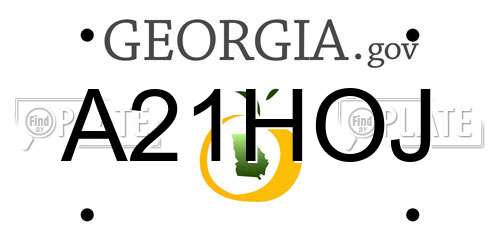 A21HOJ Georgia License Plate