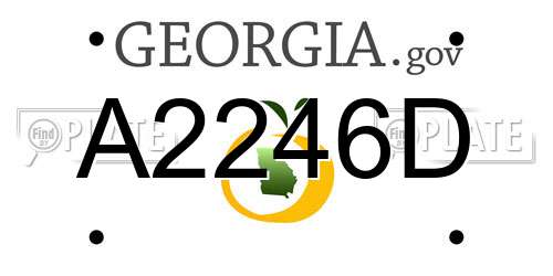 A2246D Georgia License Plate
