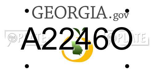 A2246O Georgia License Plate