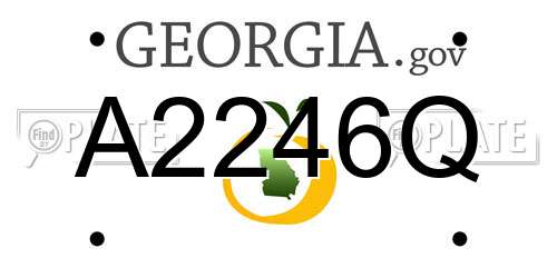 A2246Q Georgia License Plate