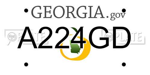 A224GD Georgia License Plate