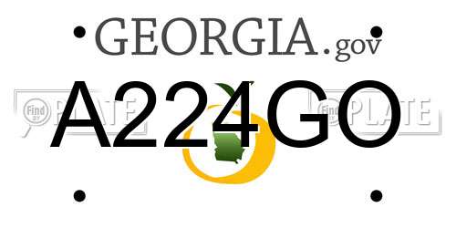 A224GO Georgia License Plate