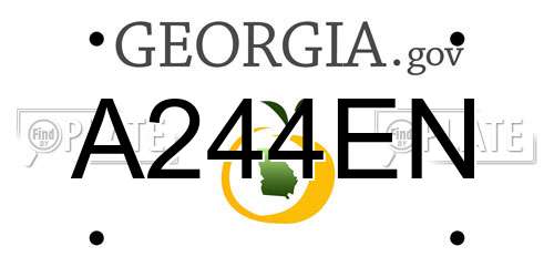 A244EN Georgia License Plate