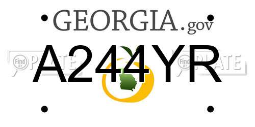 A244YR Georgia License Plate