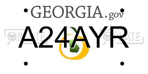 A24AYR Georgia License Plate