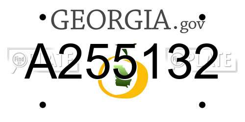 A255132 Georgia License Plate