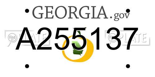 A255137 Georgia License Plate