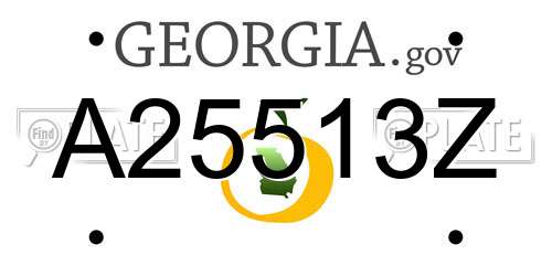 A25513Z Georgia License Plate