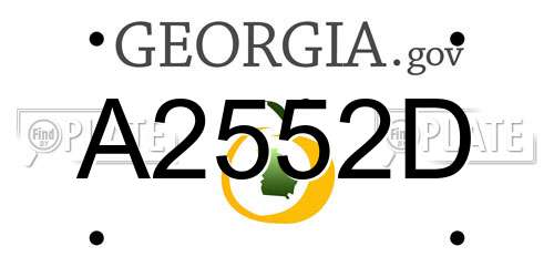 A2552D Georgia License Plate
