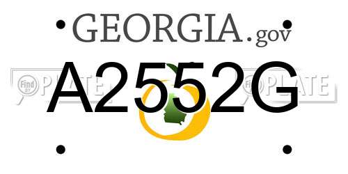 A2552G Georgia License Plate