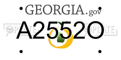 A2552O Georgia License Plate