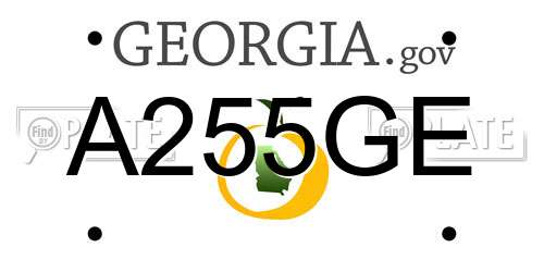 A255GE Georgia License Plate