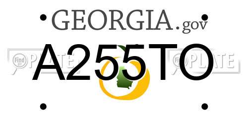 A255TO Georgia License Plate