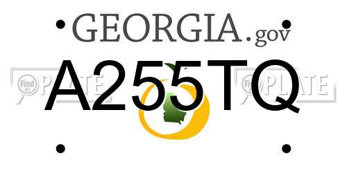 A255TQ Georgia License Plate