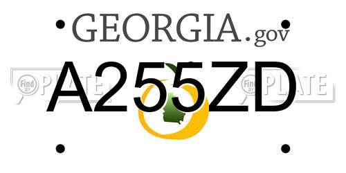 A255ZD Georgia License Plate