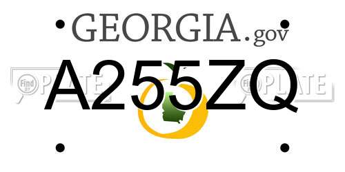 A255ZQ Georgia License Plate