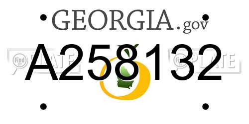 A258132 Georgia License Plate