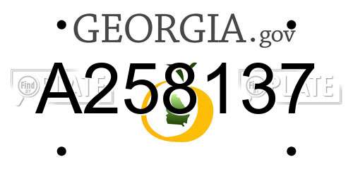 A258137 Georgia License Plate