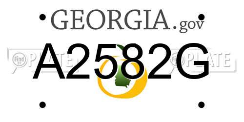 A2582G Georgia License Plate