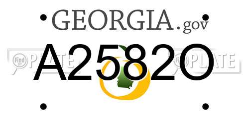 A2582O Georgia License Plate