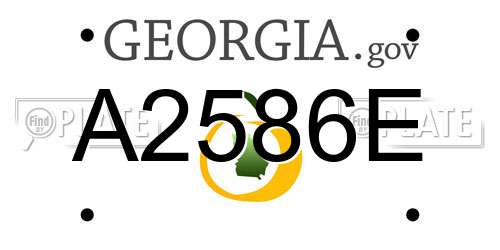 A2586E Georgia License Plate