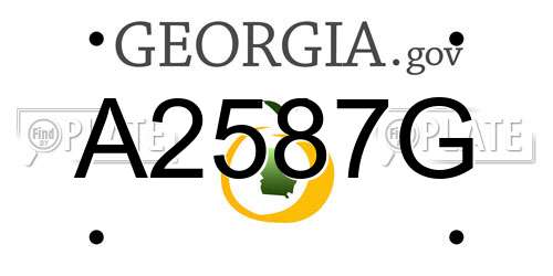 A2587G Georgia License Plate