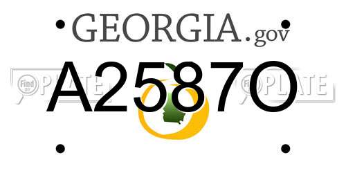 A2587O Georgia License Plate