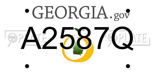 A2587Q Georgia License Plate