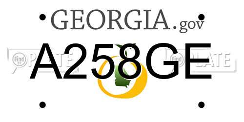 A258GE Georgia License Plate
