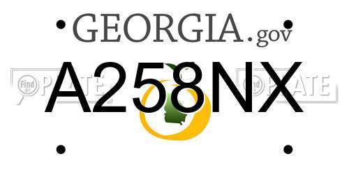 A258NX Georgia License Plate