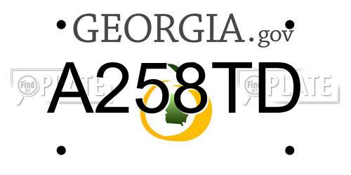A258TD Georgia License Plate