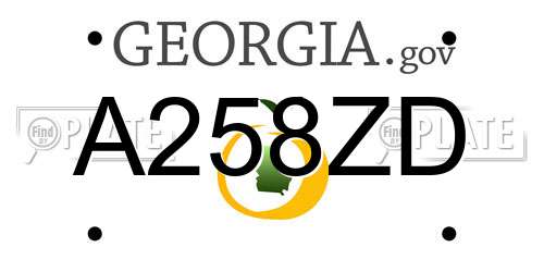 A258ZD Georgia License Plate