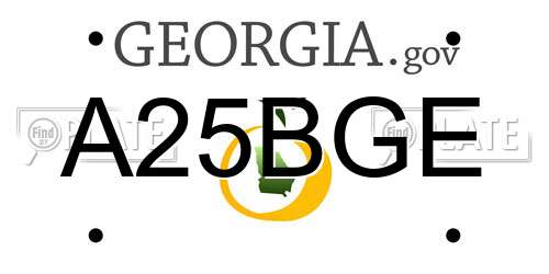 A25BGE Georgia License Plate