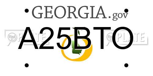 A25BTO Georgia License Plate