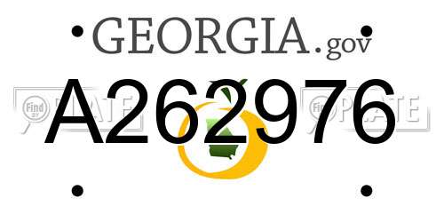 A262976 Georgia License Plate