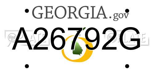 A26792G Georgia License Plate